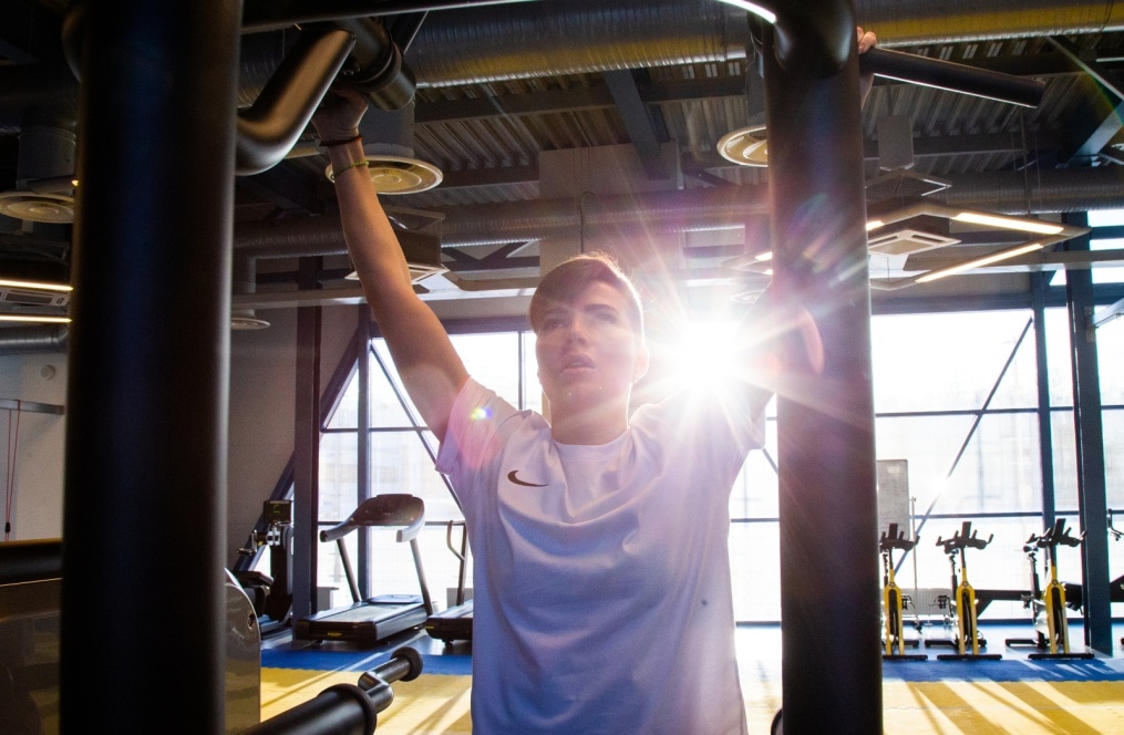 Тренировка женской футбольной команды «Зенит» в Удельном парке