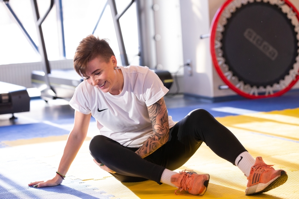 Тренировка женской футбольной команды «Зенит» в Удельном парке