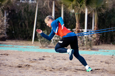 Тренировка женской команды «Зенит» на пляже