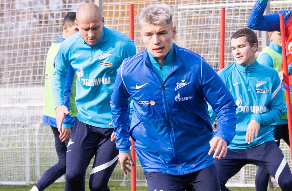 Тренировка «Зенита» перед матчем с «Арсеналом»