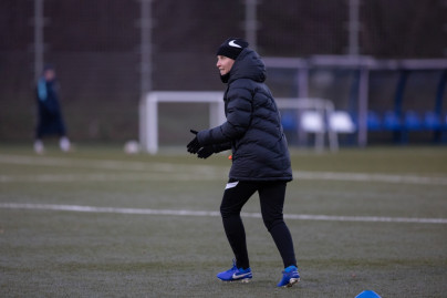 Women's team training before the match with Chertanovo