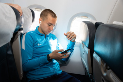 Команда «Зенит» в «Пулково» перед вылетом в Грозный на матч с «Аланией»