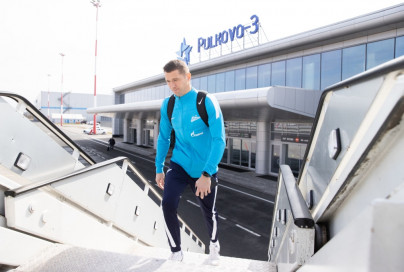 Команда «Зенит» в «Пулково» перед вылетом на матч с «Краснодаром»