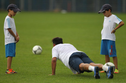 Тренировка перед матчем с ПФК ЦСКА