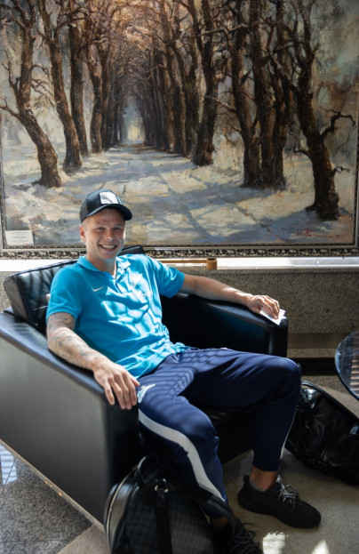 «Зенит» в «Пулково» перед вылетом на матч c ЦСКА