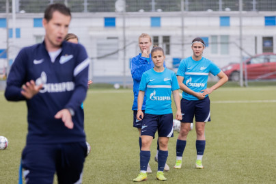Тренировка женской команды перед матчем с «Химками»