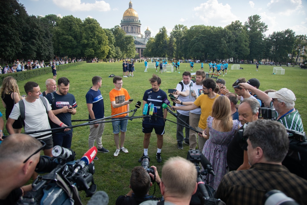 Открытая тренировка «Зенита» в Александровском саду