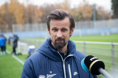 Сергей Семак на пресс-брифинге перед матчем с «Сочи»