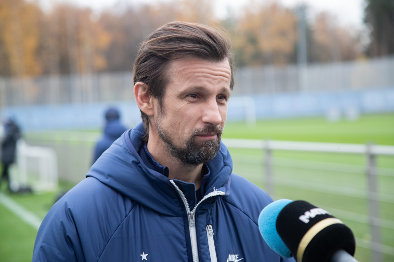 Сергей Семак на пресс-брифинге перед матчем с «Сочи»