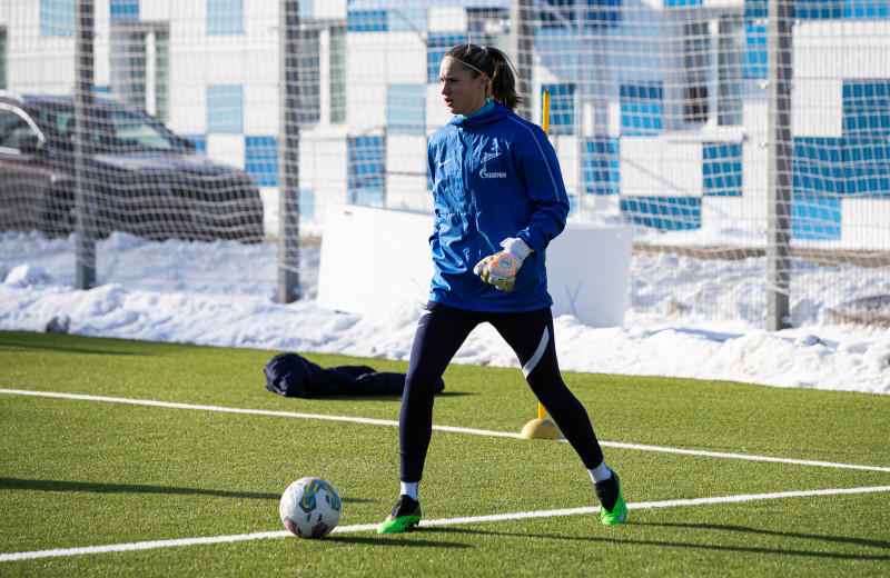 Тренировка женской команды «Зенит» в Удельном парке