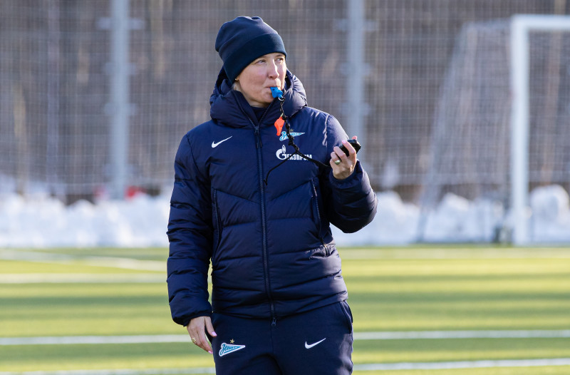 Тренировка женской команды «Зенит» в Удельном парке