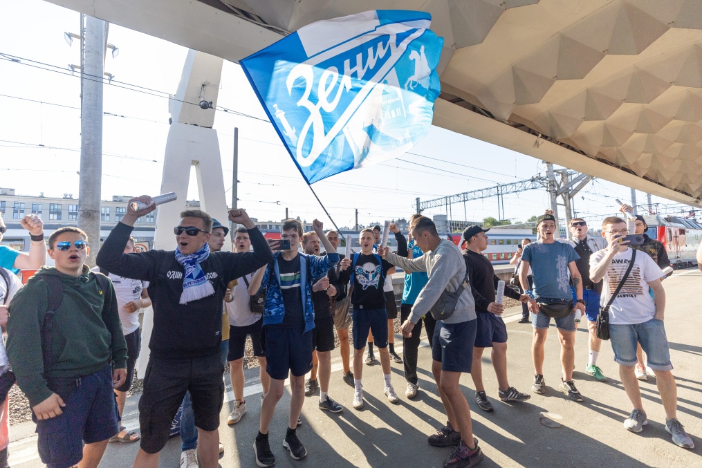 Встреча на Московском вокзале женской команды «Зенит»-победителей в Суперкубке России 2023