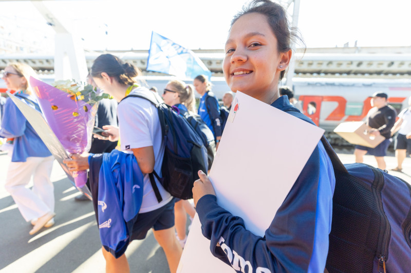 Встреча на Московском вокзале женской команды «Зенит»-победителей в Суперкубке России 2023
