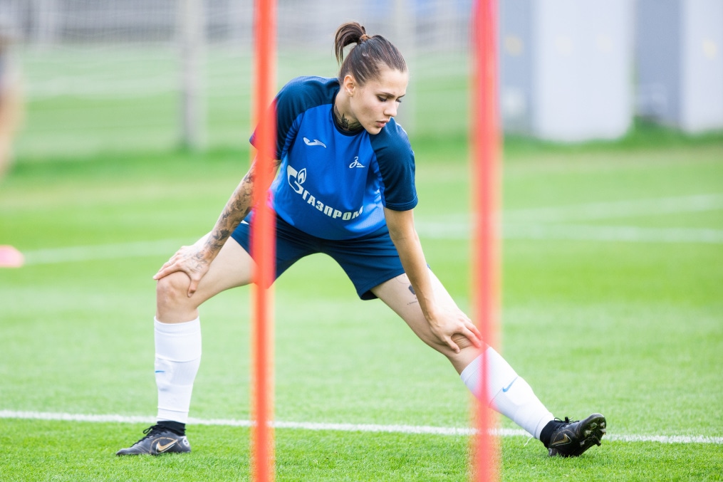 Тренировка женской команды «Зенит» в Удельном парке