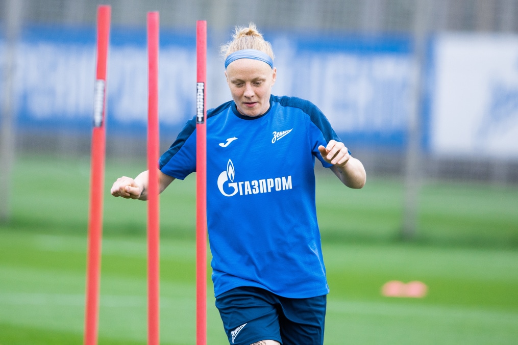 Тренировка женской команды «Зенит» в Удельном парке