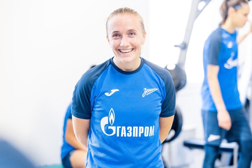 Тренировка женской команды перед матчем с «Енисеем»