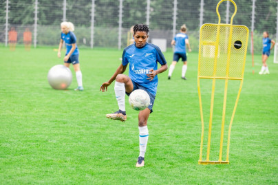 Тренировка женской команды перед матчем с «Енисеем»