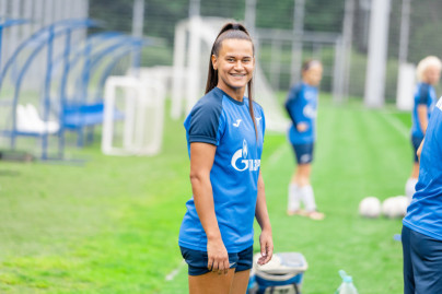 Тренировка женской команды перед матчем с «Енисеем»