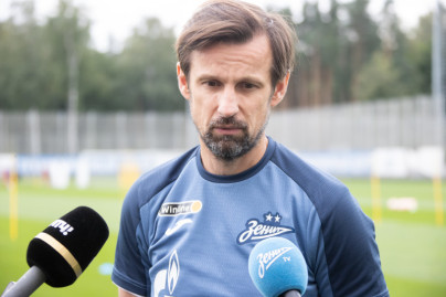 Сергей Семак на пресс-брифинге перед матчем с «Уралом»