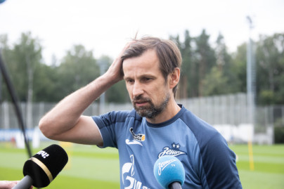 Сергей Семак на пресс-брифинге перед матчем с «Уралом»