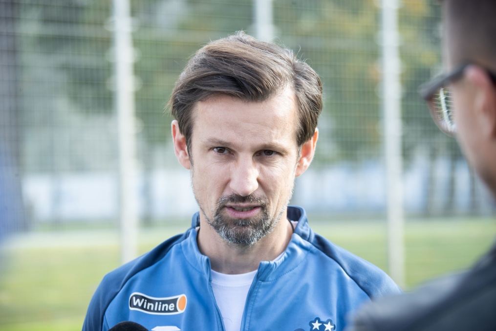 Сергей Семак на пресс-брифинге  перед матчем с «Оренбургом»