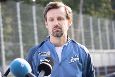 Сергей Семак на пресс-брифинге  перед матчем с «Оренбургом»