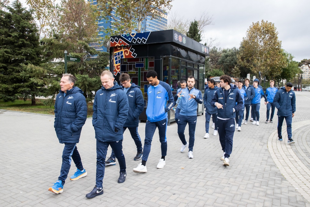 Прогулка команды «Зенит» перед матчем ПФК «Нефтчи» — «Зенит»