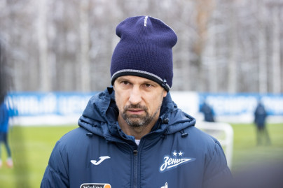Сергей Семак на пресс-брифинге перед матчем с «Динамо»