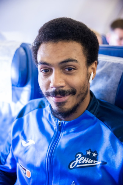 Команда «Зенит» перед вылетом на матч с «Динамо»