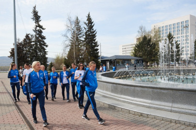 Утренняя прогулка женской команды в Красноярске