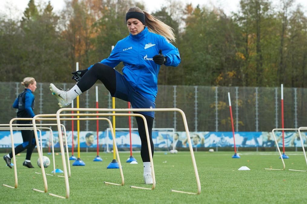 Тренировка женской команды перед матчем с ЖФК «Рязань-ВДВ»