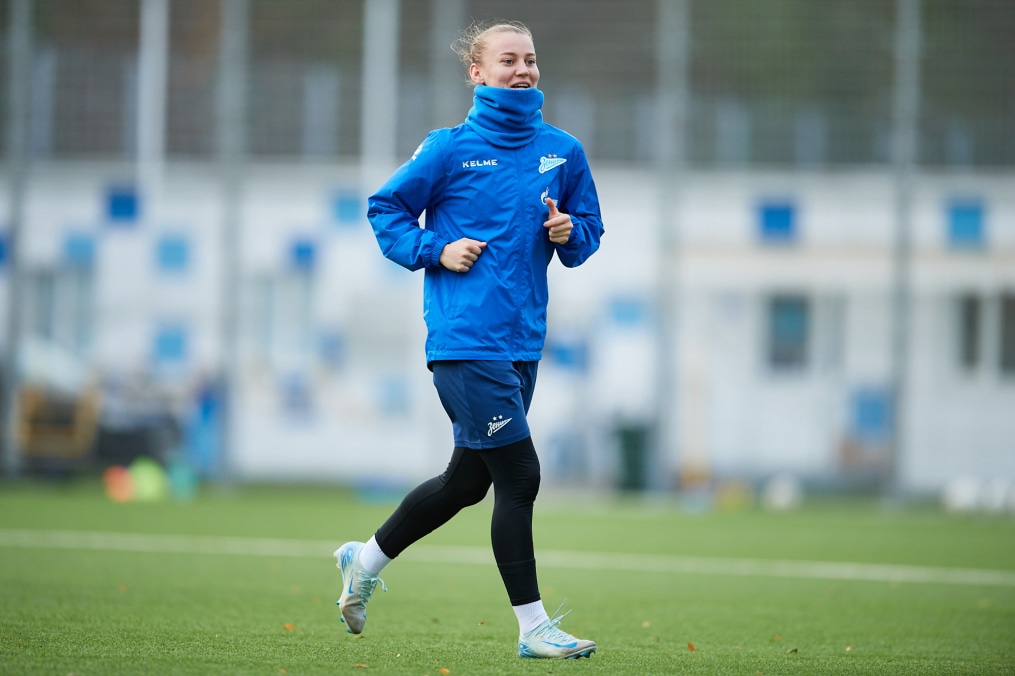 Тренировка женской команды перед матчем с ЖФК «Рязань-ВДВ»