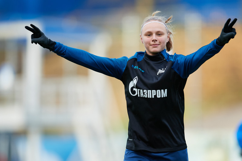 Тренировка женской команды перед матчем с ЖФК «Рязань-ВДВ»