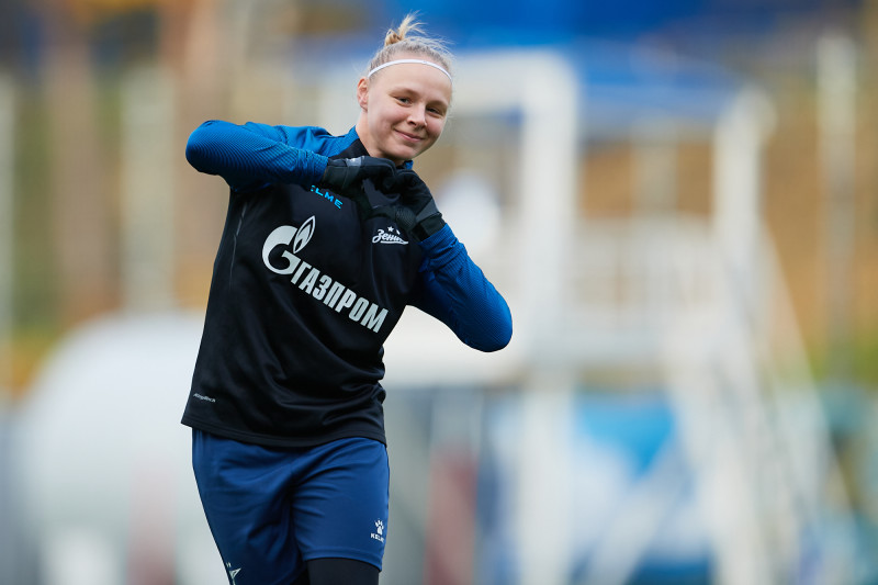 Тренировка женской команды перед матчем с ЖФК «Рязань-ВДВ»