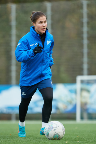 Тренировка женской команды перед матчем с ЖФК «Рязань-ВДВ»