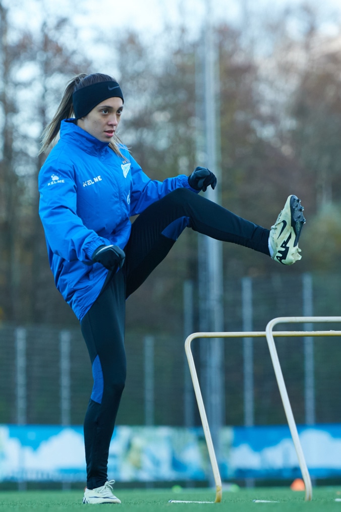 Тренировка женской команды перед матчем с «Рязанью-ВДВ»