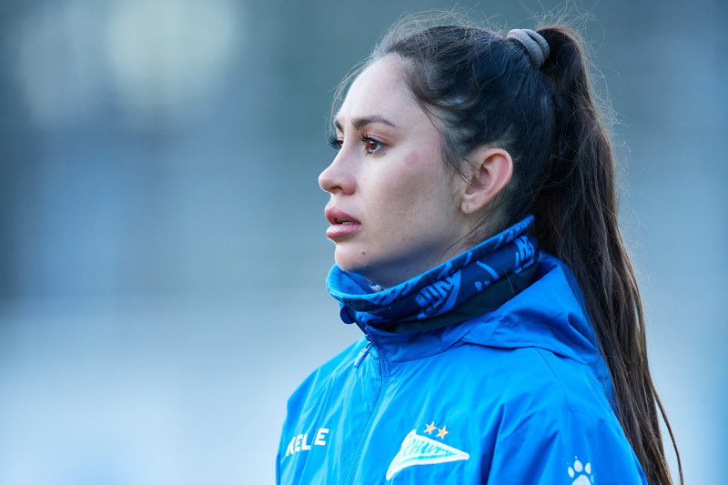 Тренировка женской команды перед матчем с «Рязанью-ВДВ»