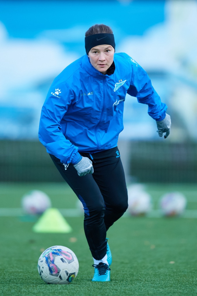 Тренировка женской команды перед матчем с «Рязанью-ВДВ»