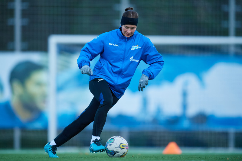 Тренировка женской команды перед матчем с «Рязанью-ВДВ»