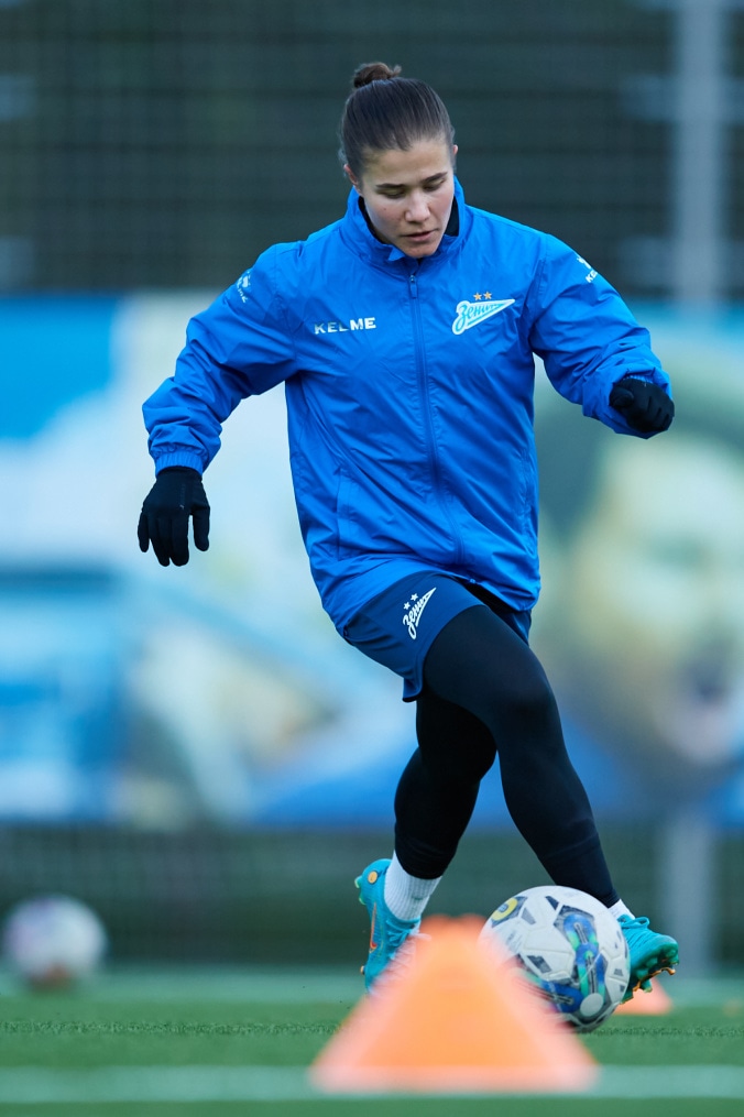 Тренировка женской команды перед матчем с «Рязанью-ВДВ»