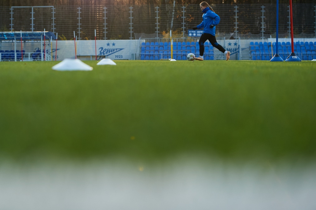 Тренировка женской команды перед матчем с «Рязанью-ВДВ»