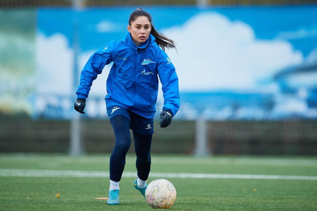 Тренировка женской команды перед матчем с «Рязанью-ВДВ»