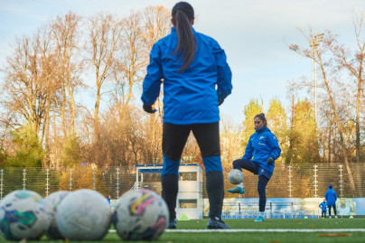 Тренировка женской команды перед матчем с «Рязанью-ВДВ»