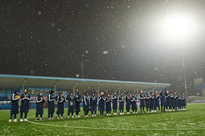 Чествование женской молодежной команды в перерыве матча «Зенит» — «Рязань-ВДВ»