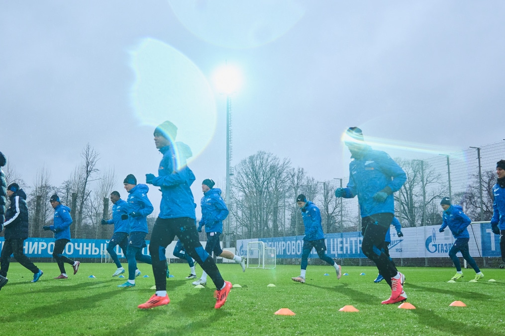 Тренировка «Зенита» перед выездом на кубковый матч с «Ахматом»