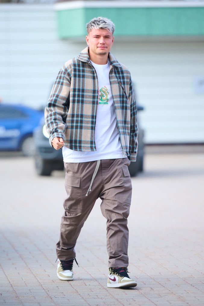 Приезд игроков на тренировку перед матчем с «Рубином»