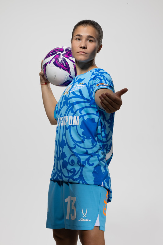 Фотосессия основного состава женского футбольного клуба «Зенит» сезона 2025/2026 (Jogel).