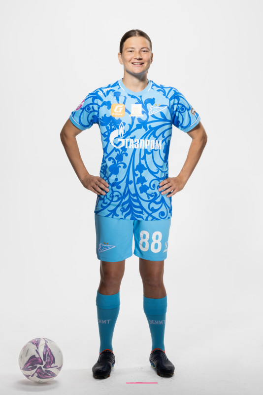 Фотосессия основного состава женского футбольного клуба «Зенит» сезона 2025/2026 (Jogel).