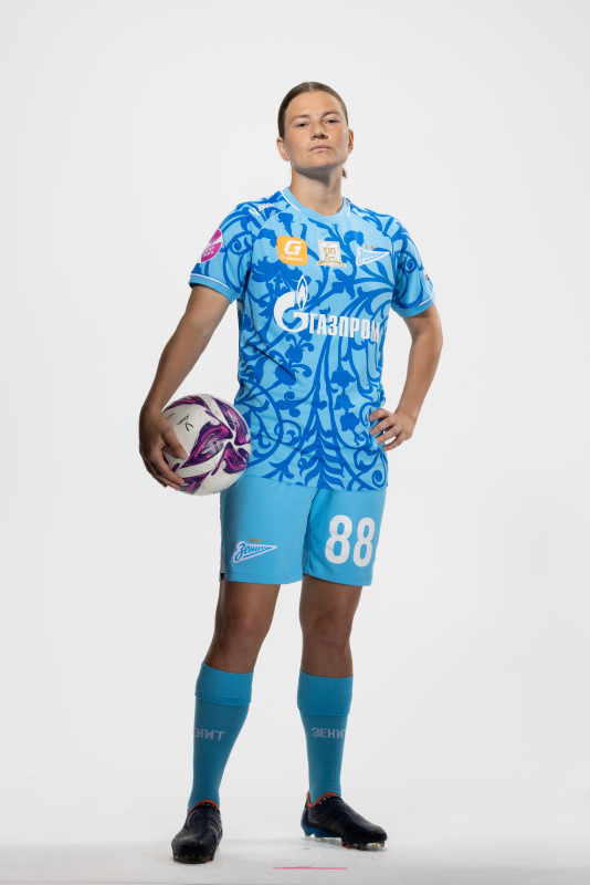 Фотосессия основного состава женского футбольного клуба «Зенит» сезона 2025/2026 (Jogel).