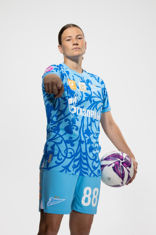 Фотосессия основного состава женского футбольного клуба «Зенит» сезона 2025/2026 (Jogel).